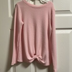 Cat & Jack Pink Textured Long Sleeve Tee